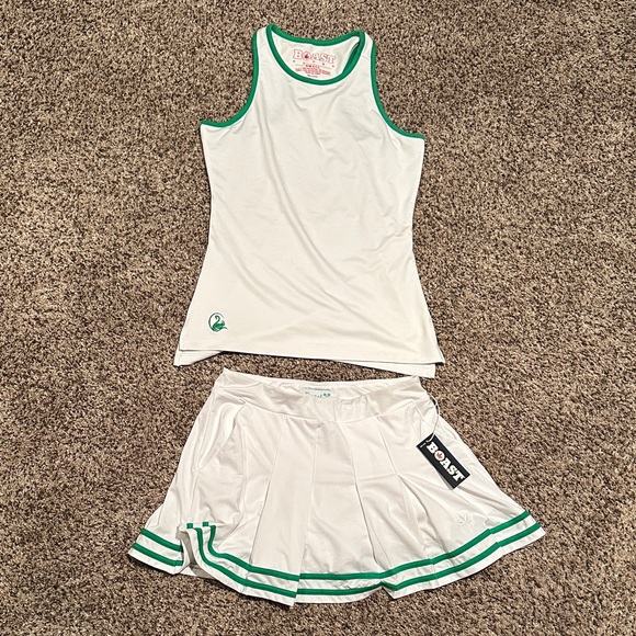 Boast Other - Bolle White & Green Tennis Tank Top and Skirt Set